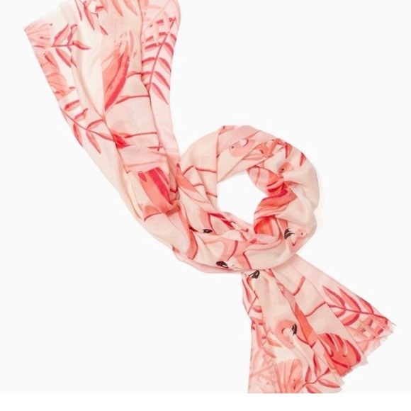 kate spade Accessories - kate spade Pink Flamingo Print Lightweight Scarf